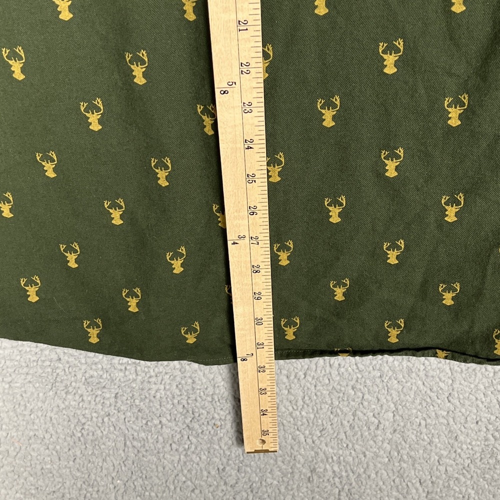 DULUTH Trading Untucked Mens LT Relaxed Fit Flannel Shirt Green Deer Buck Print‎ - Picture 11 of 12